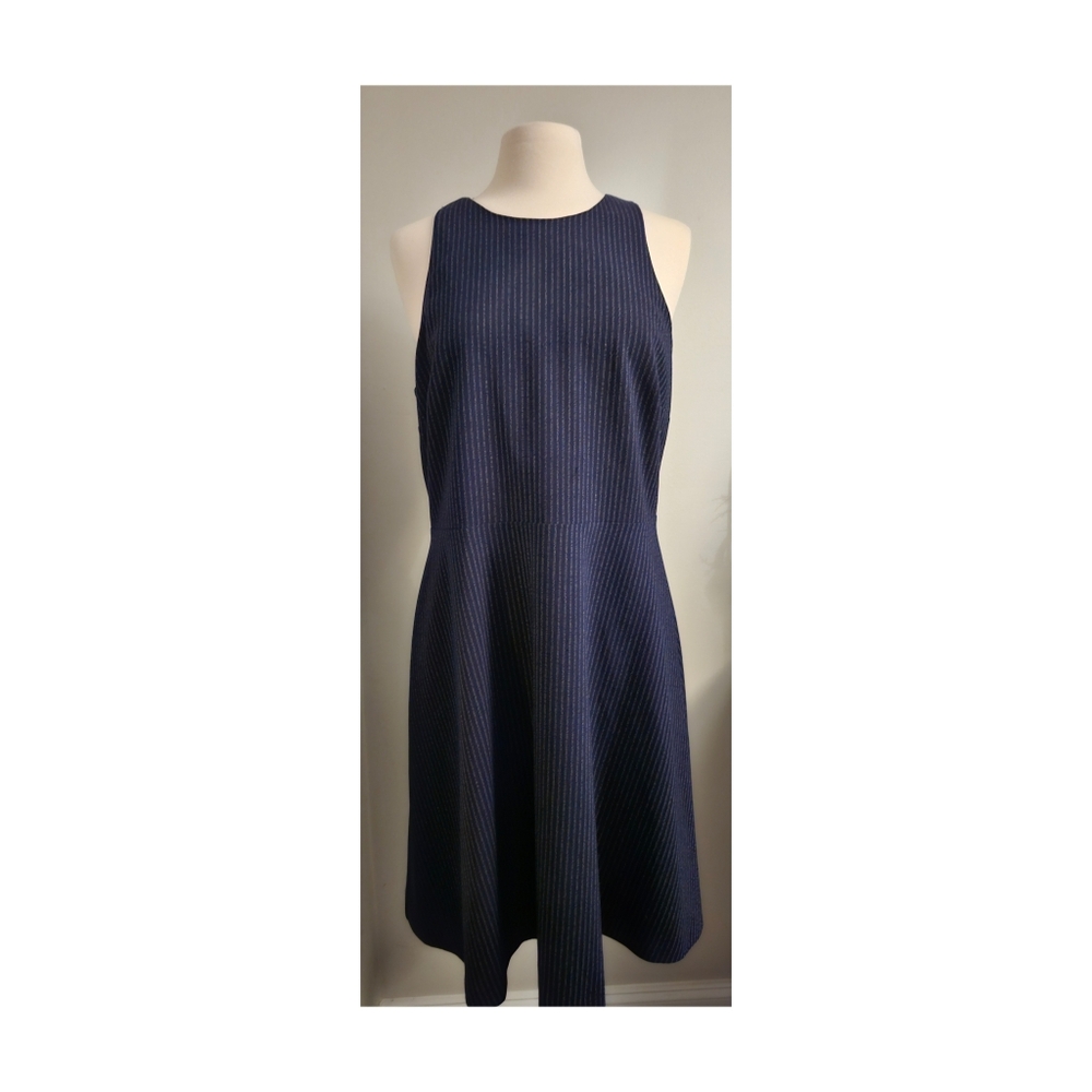 Banana Republic Dandy Vertical Pinstripe Dress Size 14 EUC